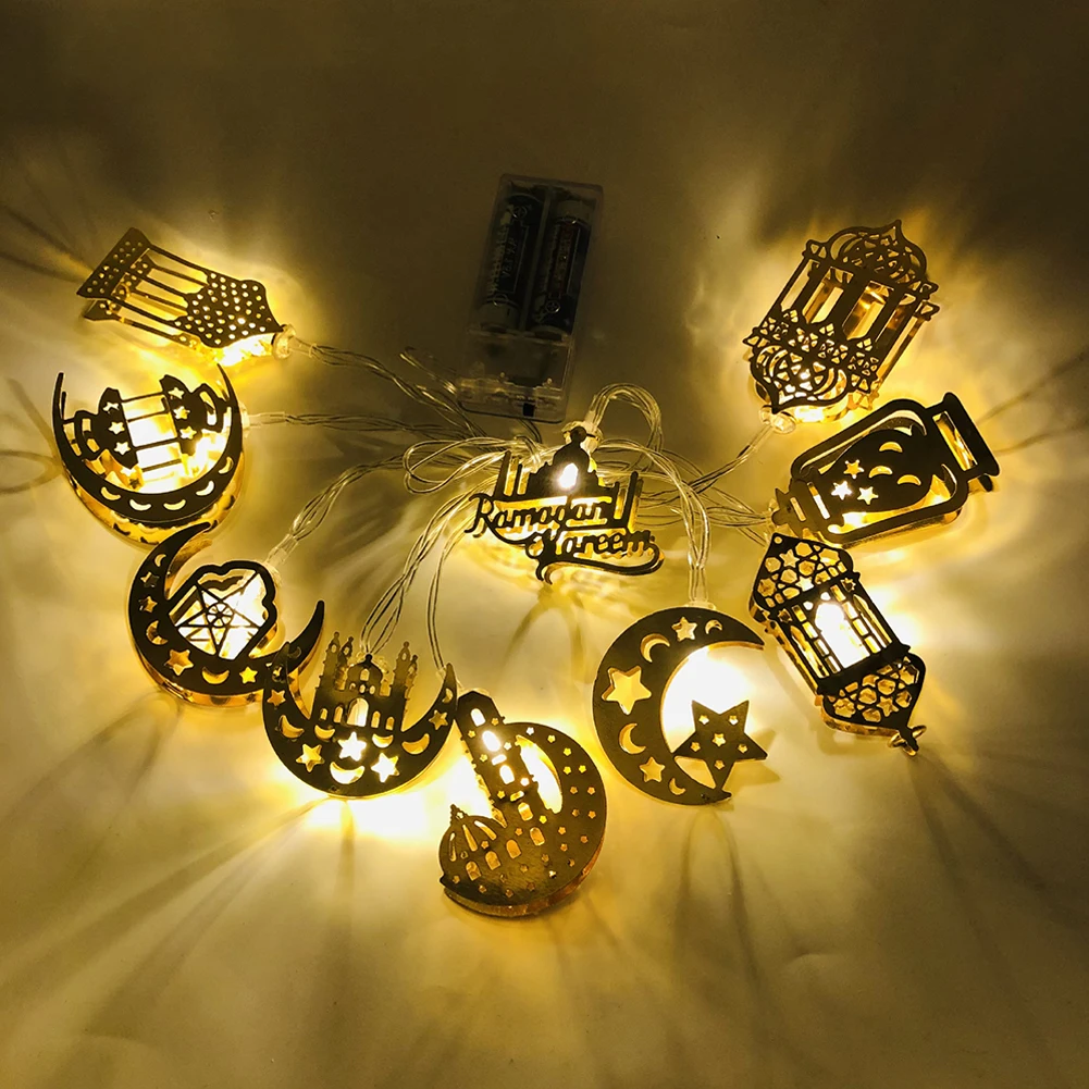 1.65m ระเบียงเครื่องประดับ Ramadan String Light 10LED สวน IP42 กันน้ํา Inoor สําหรับเทศกาลมุสลิมติดตั้งง่าย WARM