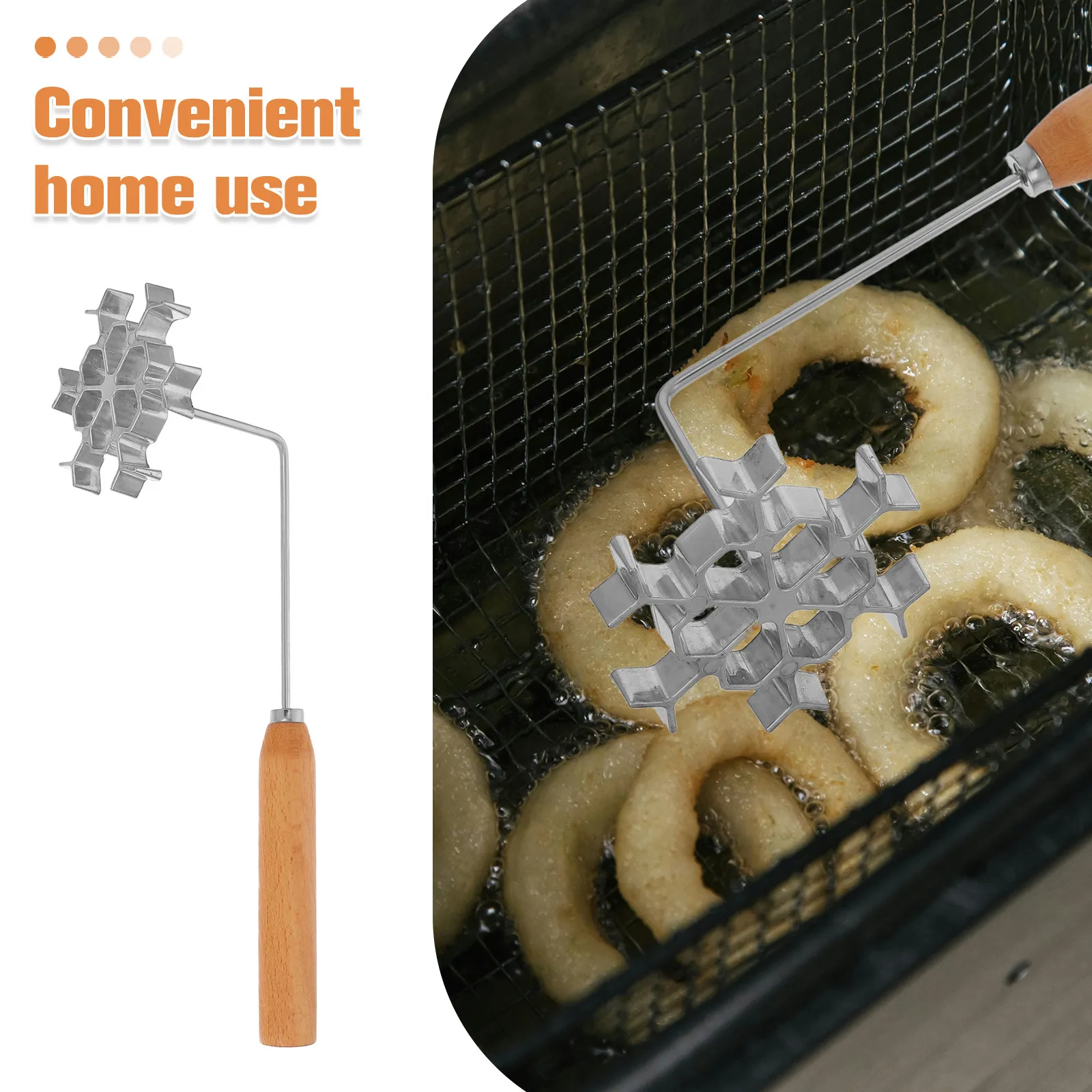 1Set Hollow Snowflake Deep Frying Mold Metal Timbale Maker for Shrimp Cakes Radish Fritters Pancakes Pastries Cooking Tool - view 2