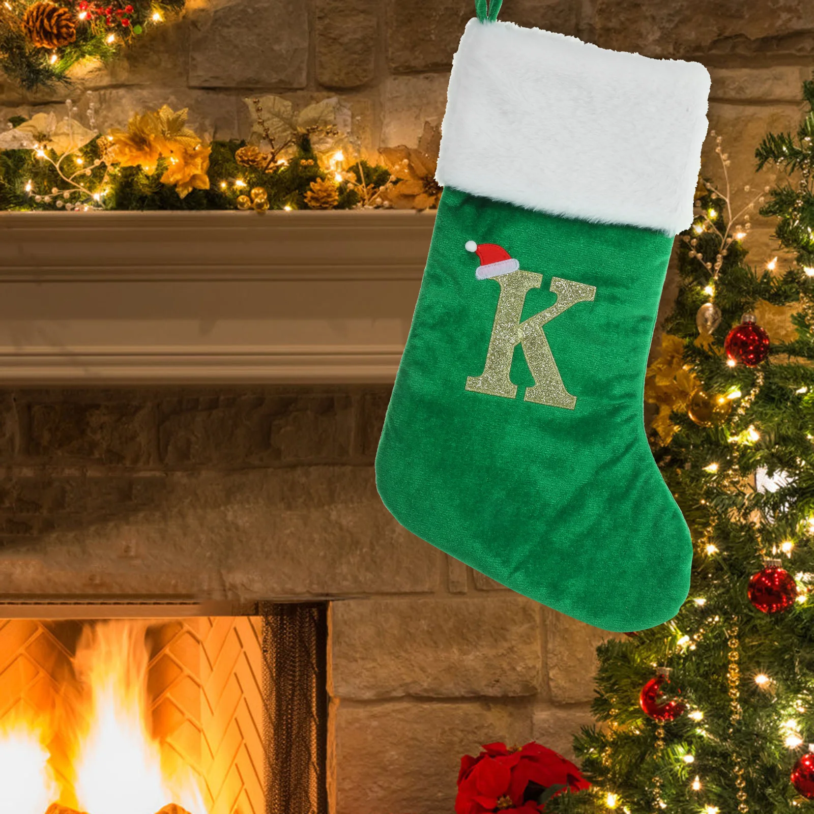 

Christmas Stocking Hanging Ornament Bag For Tree Fireplace Holiday Party Decoration Xmas Pendant Festival Decor