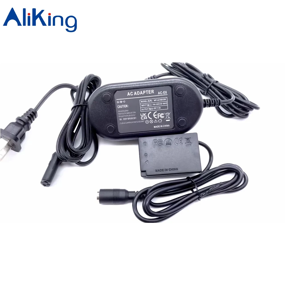 Aliking ACK-E18 DR-E18 LP-E17 Camera Adapter Coupler for EL3 850D 800D 760D 750D 77D T6i T6S T7i SL3 SL2 X9i 8V 3A Power Supply