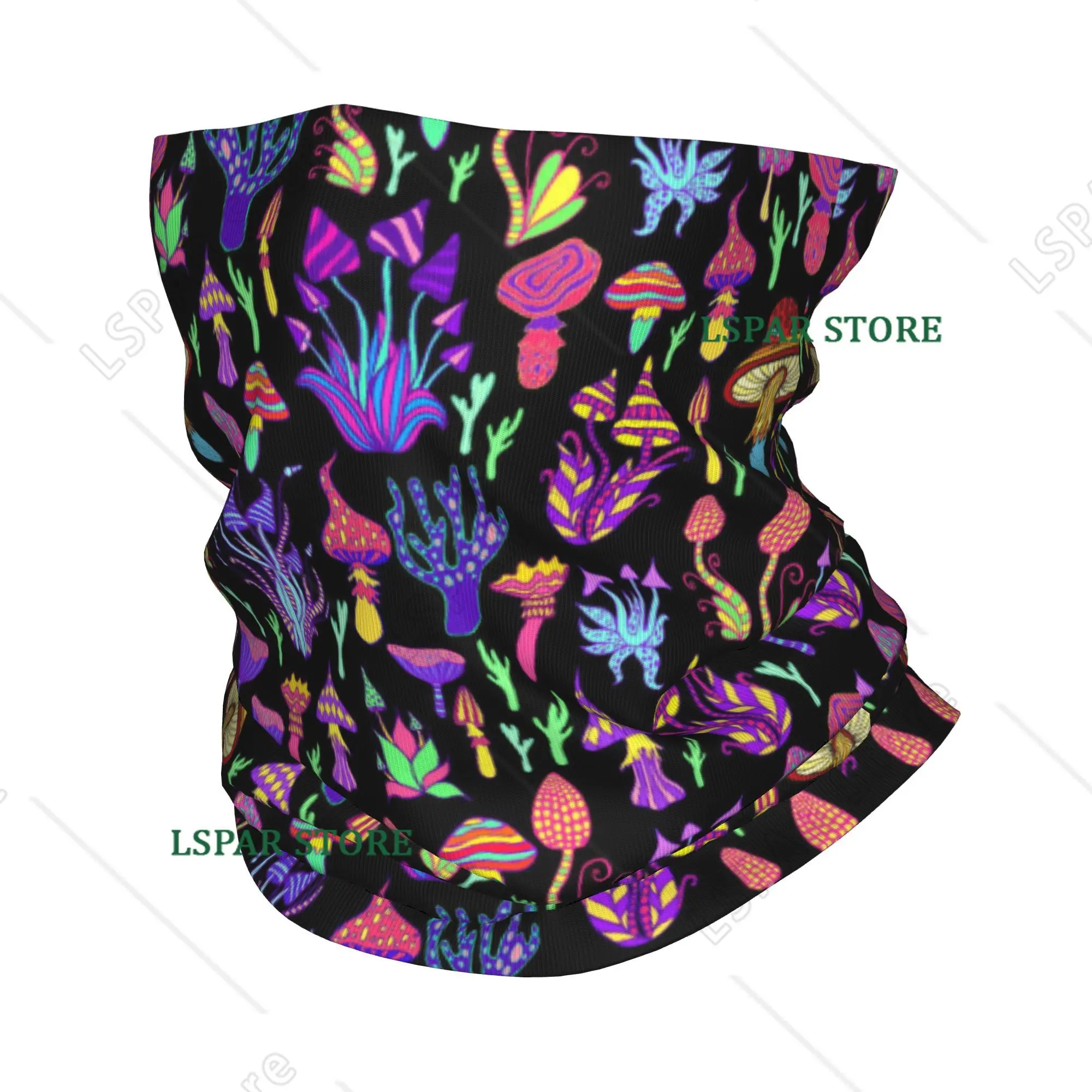 

Custom Magic Mushroom Bandana Neck Gaiter for Hiking Hunting Men Women Wrap Scarf Adorable Design Cartoon Print Balaclava Warmer