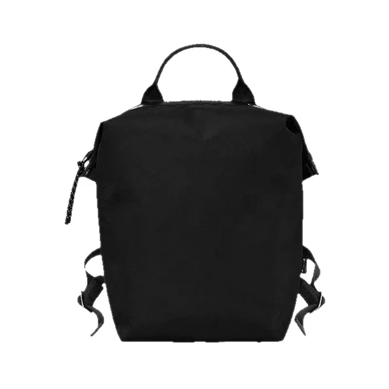 New Twill Nylon Backpack with Genuine Leather Double Shoulder Bag, Unisex and Versatile Backpack