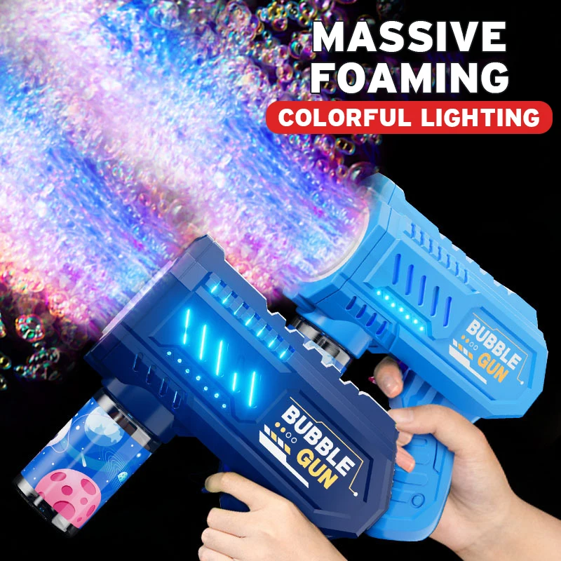 10 hole fully automatic children's bubble blowing handheld outdoor Gatling bubble gun without battery and bubble water