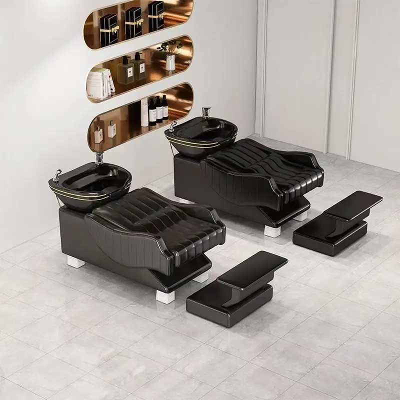 ow-Modern Manufacturers Direct Ceramic Basin Half Lying Salon Special Hair Bed European Simple Barbershop Flush Bed-
