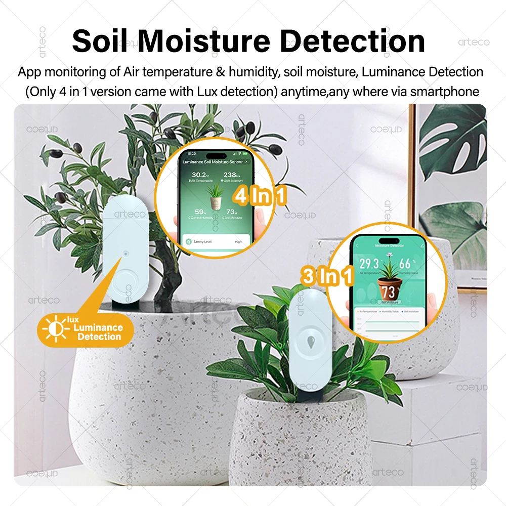Zigbee Smart Soil Tester Humidity Temperature Luminance Moisture Sensor Works with Tuya Smart Life Home Assistant Zigbee2MQTT