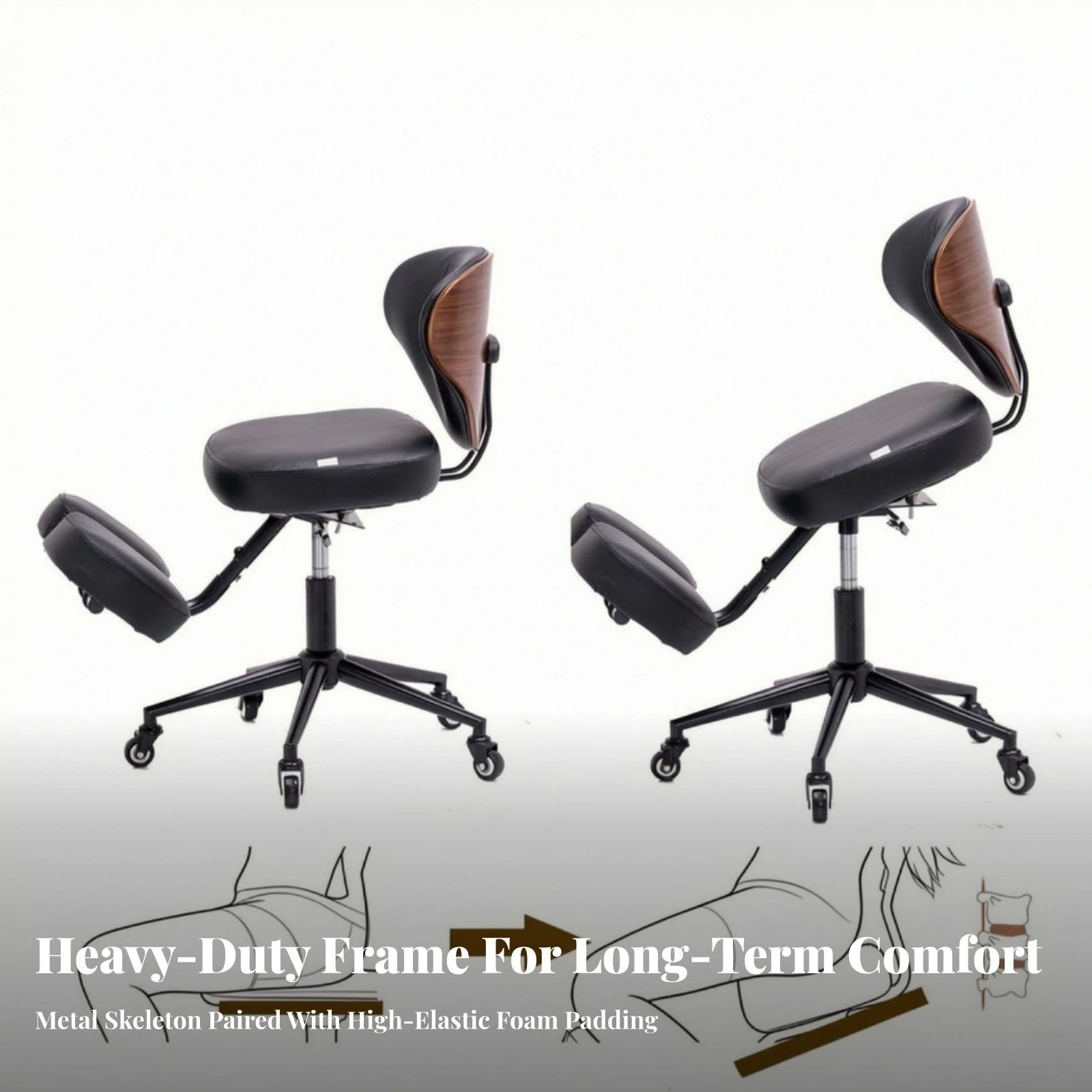 Office Furniture - Sedia ergonomica per inginocchiarsi, con ruote