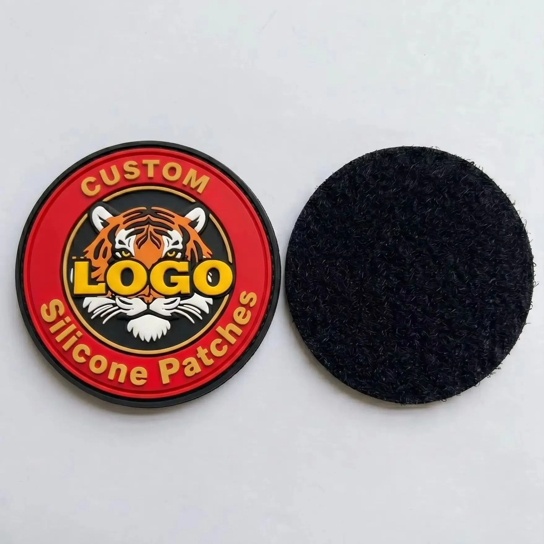 Custom Iron on 2D/3D Patches Distressed Embossed Logo Sew-On Style Heat Transfer Clothing PVC Rubber Patch Bags Hook and Loop - view 4