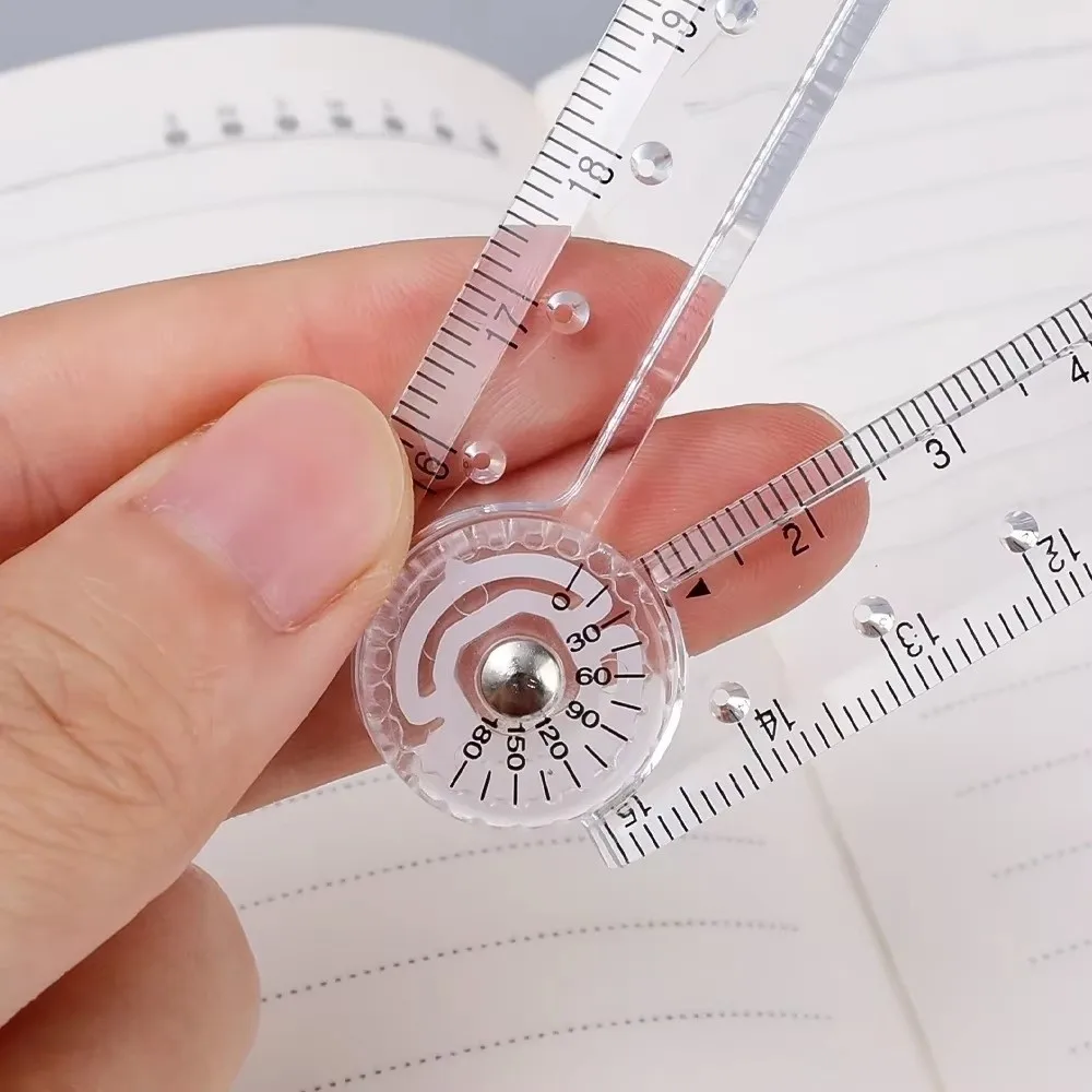 Creative Portable Acrylic Ruler Transparent 30cm Length Folding Ruler Lightweight Straight Edge Plastic Ruler School Use