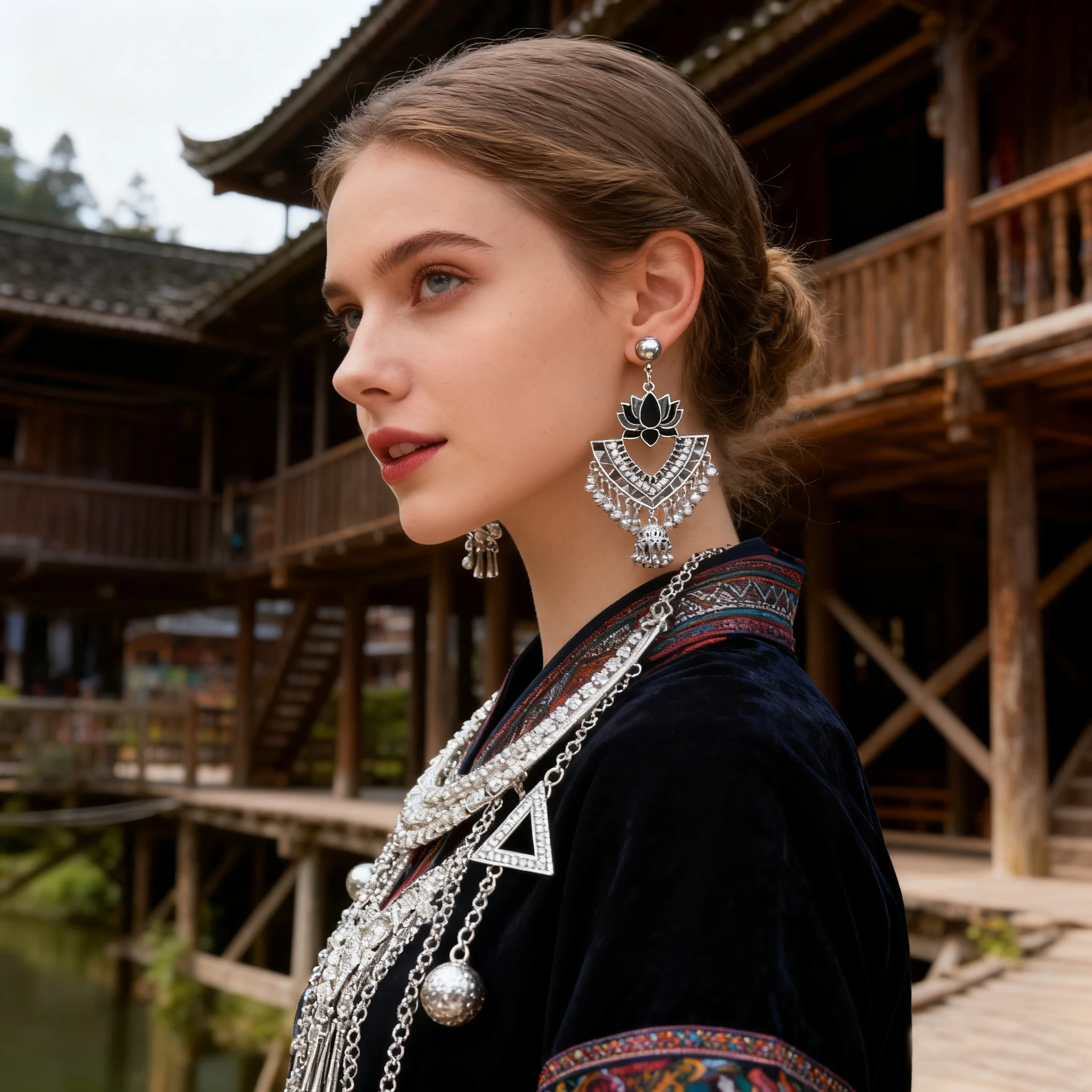 Bohemian New Lotus Hollow Lantern Bell Tassel Pendant Women's Earrings, Classical Ethnic Style Design Accessories