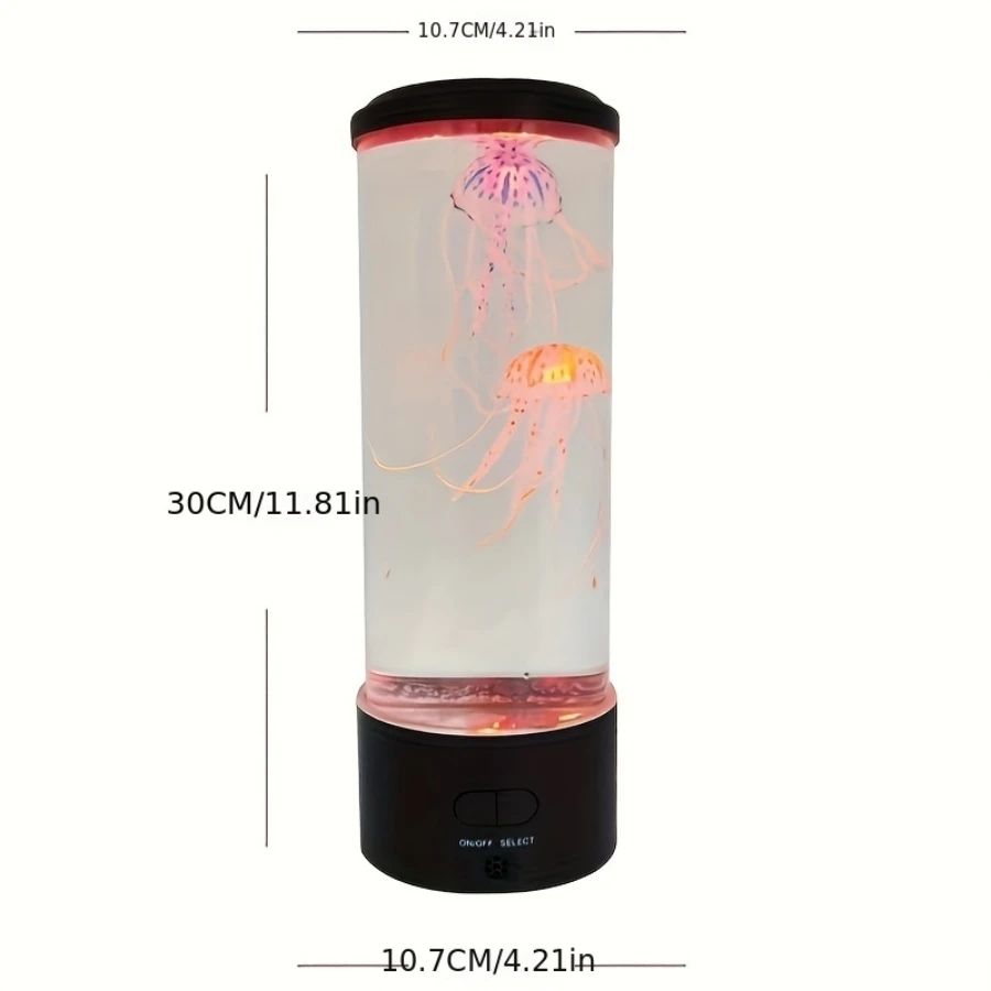 Remote Control Simulated Jellyfish Cylindrical Quiet Light Home Bedroom Decoration Led Colorful Aquarium Night Lights