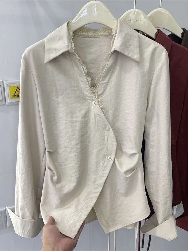 

Design Sensation, весенне-осенний женский длинный све, с затягивающейся талией, для похудения, неравномерная веревка, завязанная французским шлейфом, свободный крой