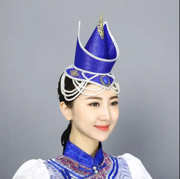 

Chinese Mongolian Headwear Hat Women's Ethnic Dance Performance Hat