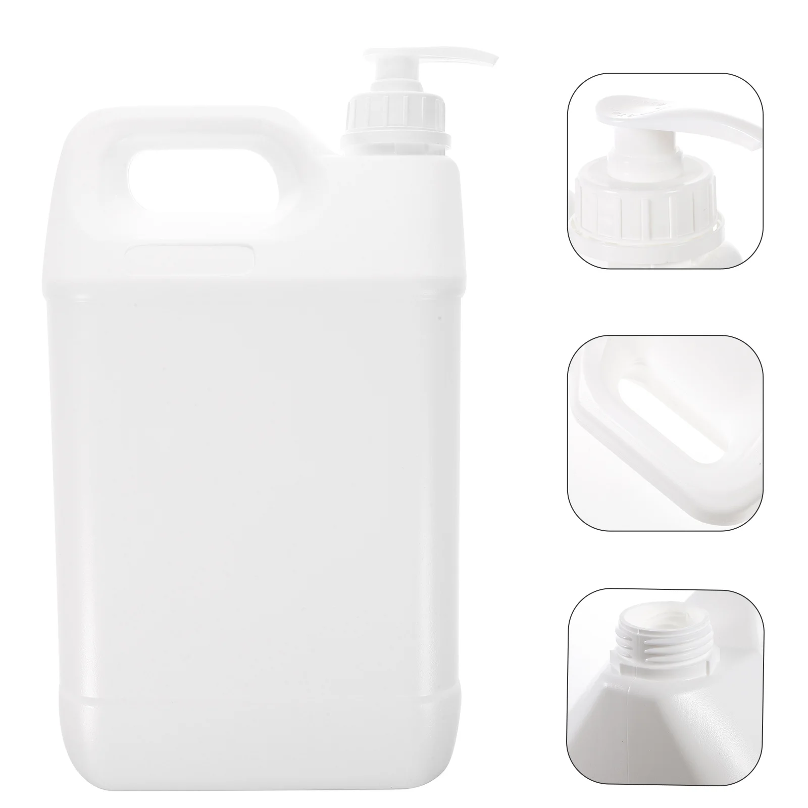 

Square Pump Bottles Refillable Press Dispenser Empty Container Large Opening Anti-Leak Travel Shampoo Shower Gel White