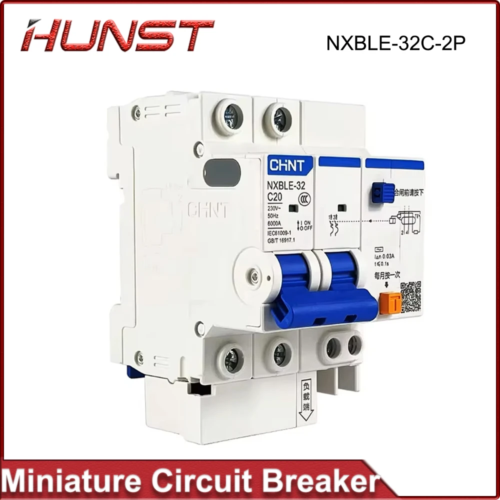 

HUNST CHNT NXBLE-32 2P Miniature Leakage Protector 6-32A Household Industrial Air Circuit Breaker Switch