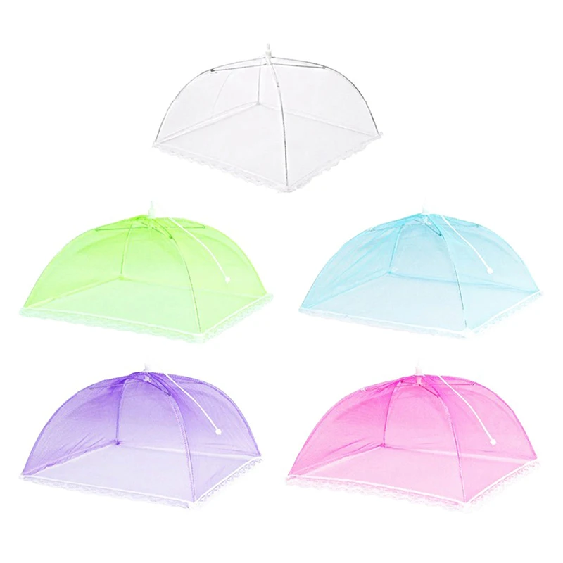 Food Mesh Cover Folding Food Cover Tent Dome Net Umbrella Picnic Kitchen Mesh Anti Fly Mosquito Umbrella Kitchen Gadgets