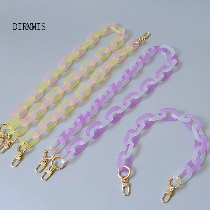 New Fashion Woman Bag Accessory Detachable Parts Replacement Chain Purple Cute Matte Strap Women Acrylic Shoulder Handle Chain