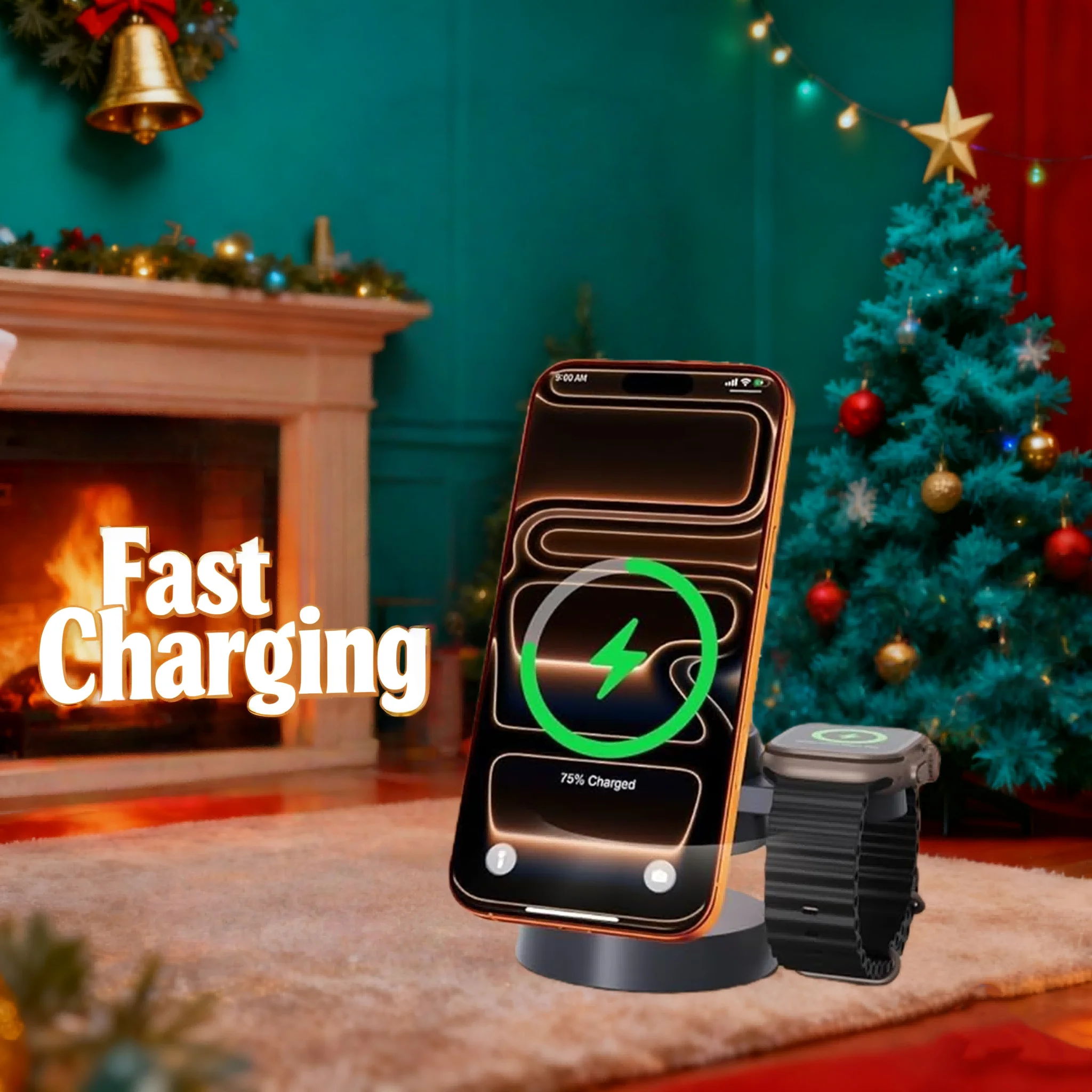 

Magnetic 3 in 1 Wireless Charger For iPhone 17 16 15 14 13 12 Fast Charging Station for Apple Watch 10 9 8 7 6 5 Airpods 2 3 Pro