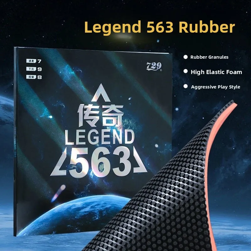 729-table-tennis-paddle-high-elastic-sponge-offensive-type-high-rotation-rubber-legend-563-hard-sponge-fast-attack-style