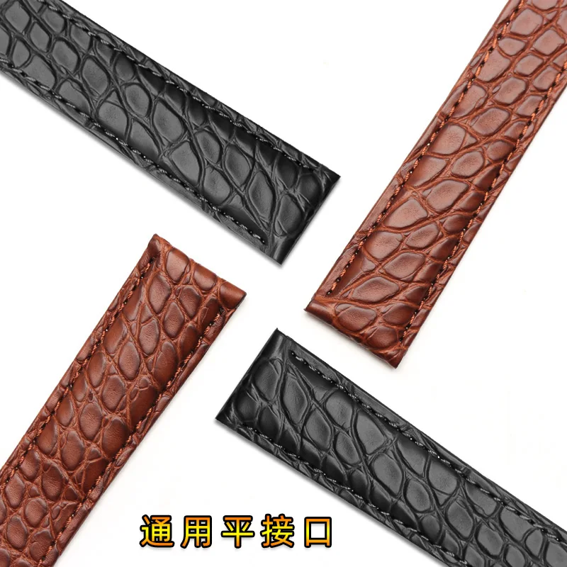 For Cartier Tank Solo Crocodile Leather Watch Strap London Calibo Leather Bracelet 16 18 22 24mm Men Genuine Leather Watch Strap