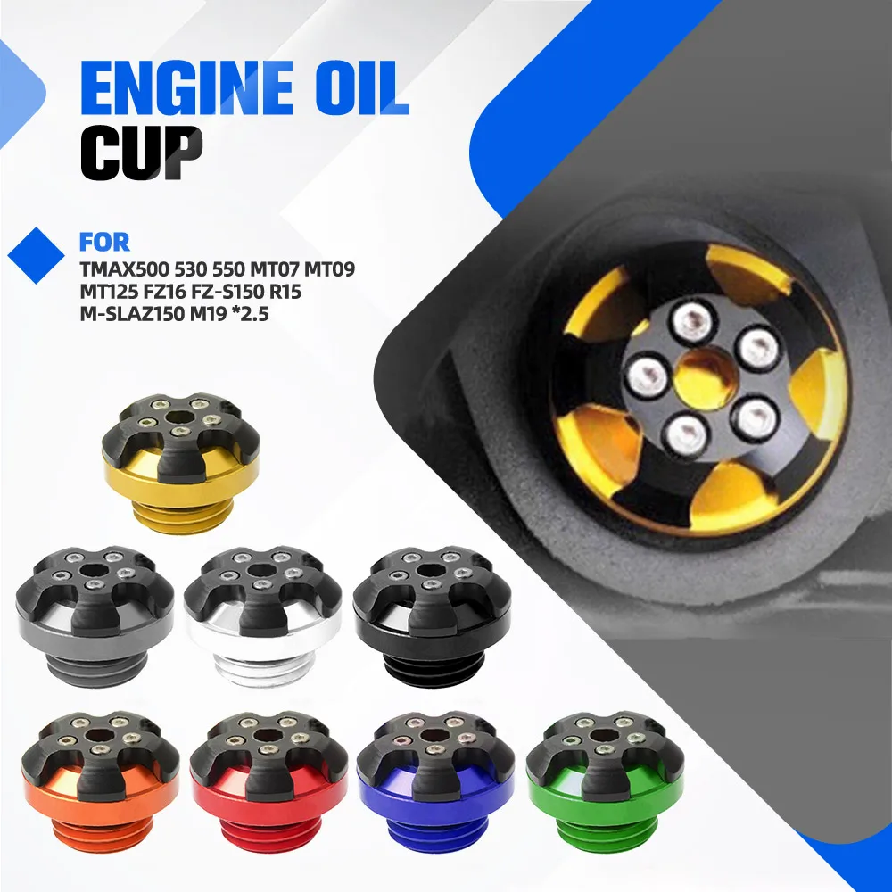 For YAMAHA TMAX500 530 550 MT07 MT09 MT125 FZ16 FZ-S150 R15 M-slaz150 M19 *2.5 Motor Engine Oil Filler Cap Fuel Fill Tank Cover