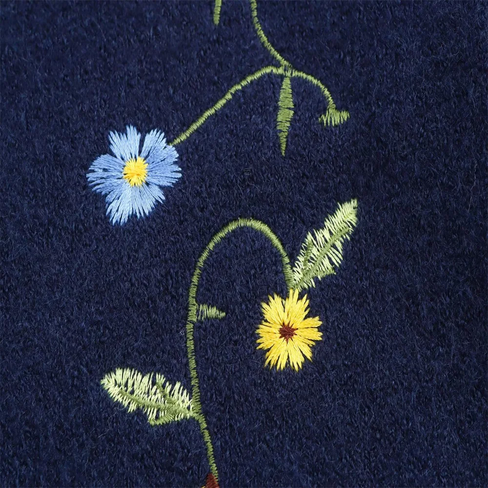 ملابس نسائية جديدة على الطراز الأوروبي والأمريكي سترة محبوكة مطرزة بسيطة ومتعددة الاستخدامات