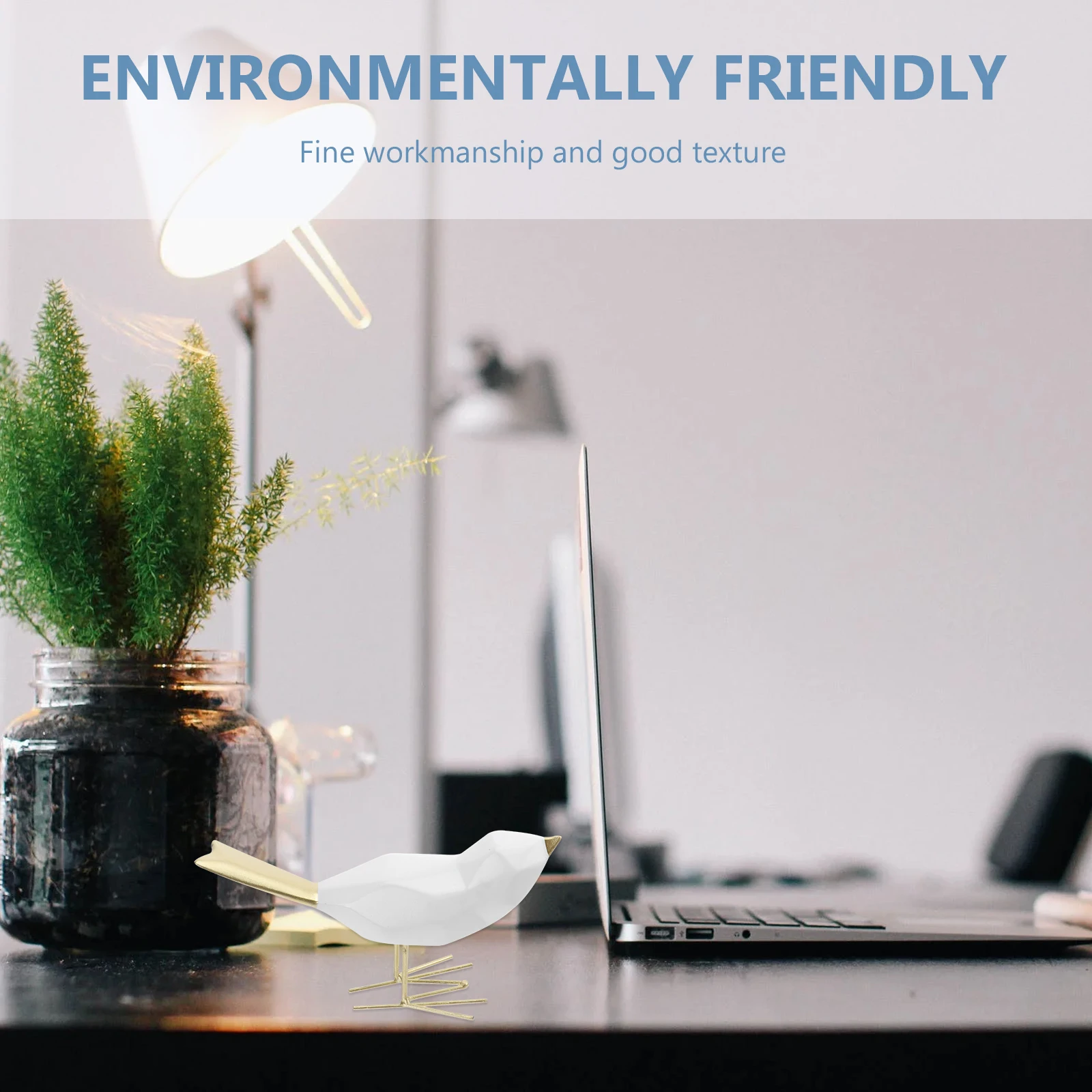 

White Small Bird Decoration Creative Resin Ornament for Home Bedroom Office Elegant Bird Craft Desk Decor Gift