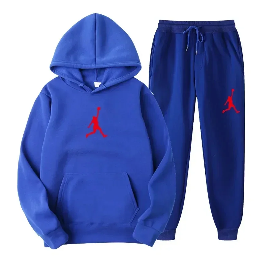 Brand new winter men's set two-piece hooded shirt+running pants sports set casual men's and women's sports shirt sportswear hood