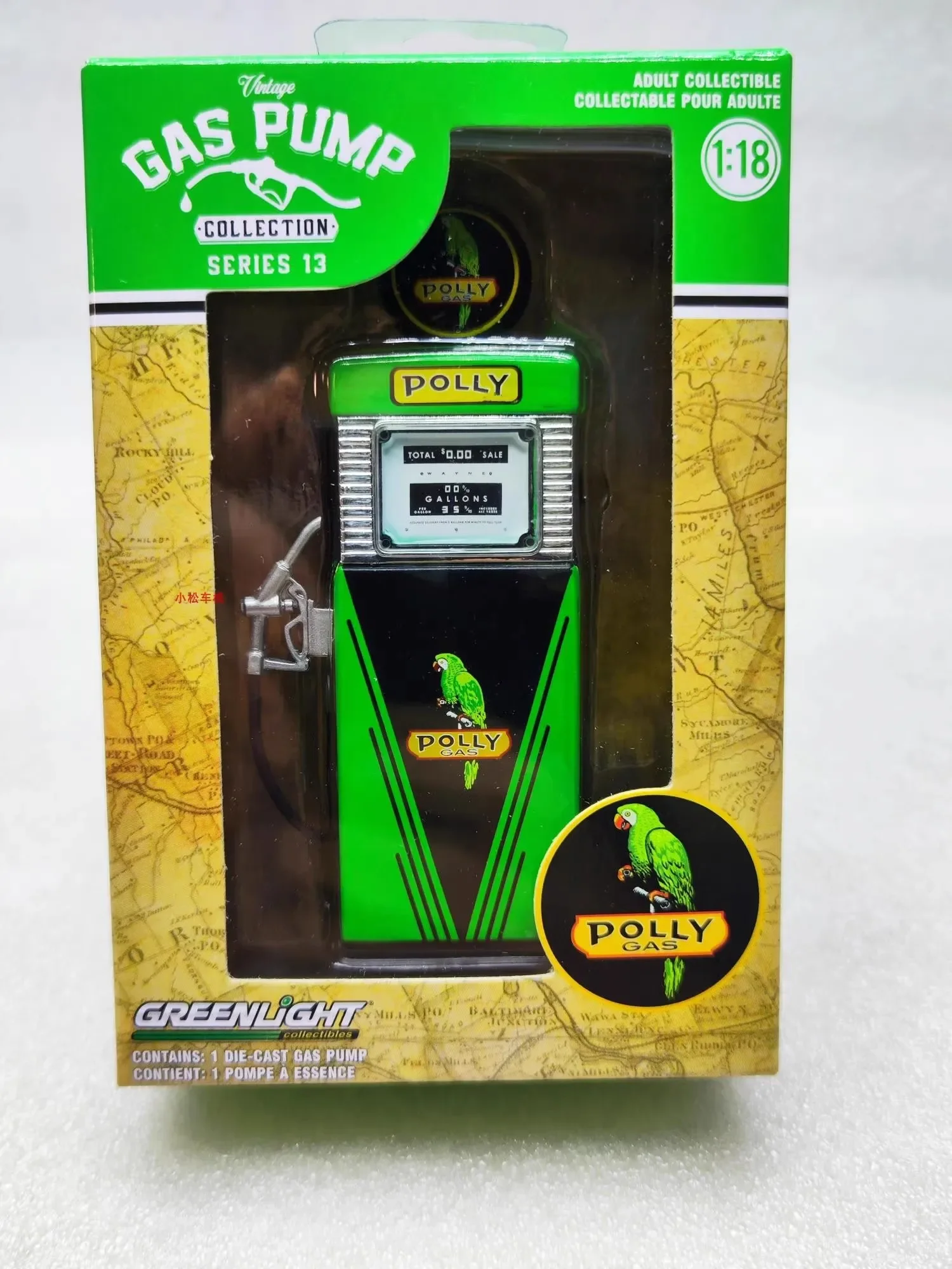 

GreenLight 1:18 Ретро воздушный насос 1951 Wayne 505 Воздушный насос Polivas АЗС Маленькая коллекция Подарки Игрушки Подарки