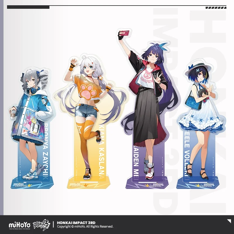 Sunsyea Honkai Impact 3rd Official Merch miHoYo Original XRJNH Series Acrylic Stand Keychain Badge Ticket Mei Bronya Kiana Seele