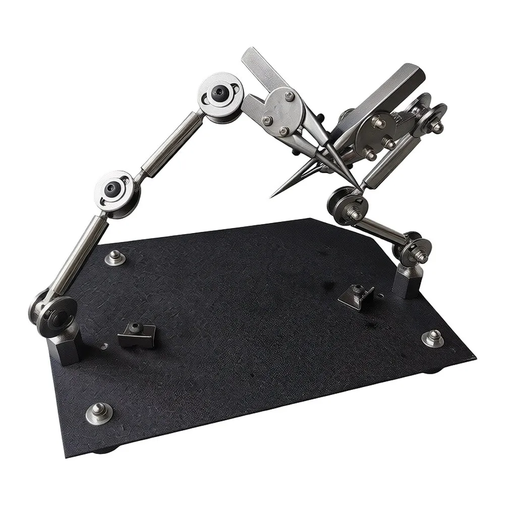 Third Hand Soldering Clamp with Auxiliary Clip and Fixing Screws - 25cm Wide 16cm Tall Metal Plastic Construction