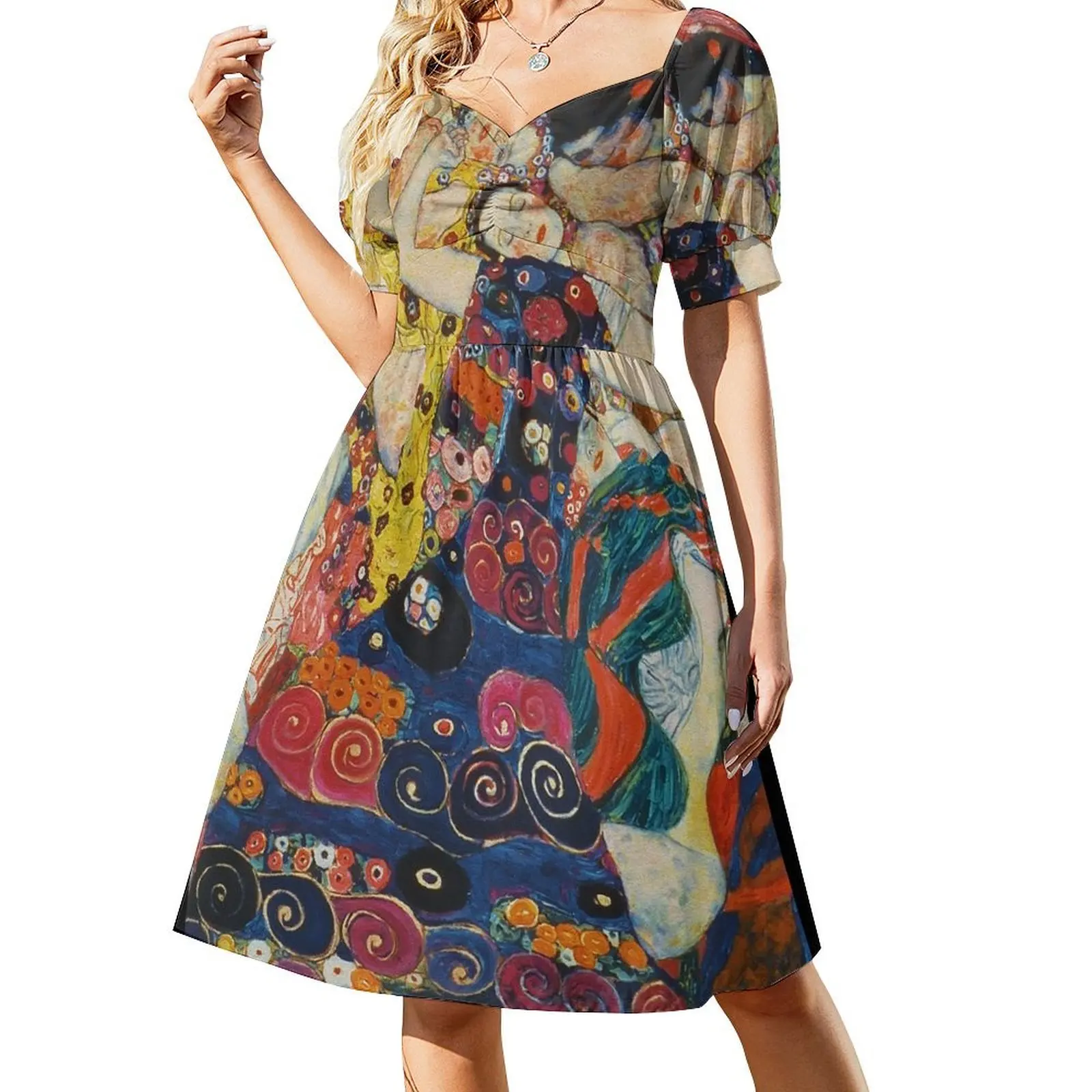 

The Virgin, Gustav Klimt, 1913 Short Sleeved Dress womens clothing wedding guest dress 2025 Dress