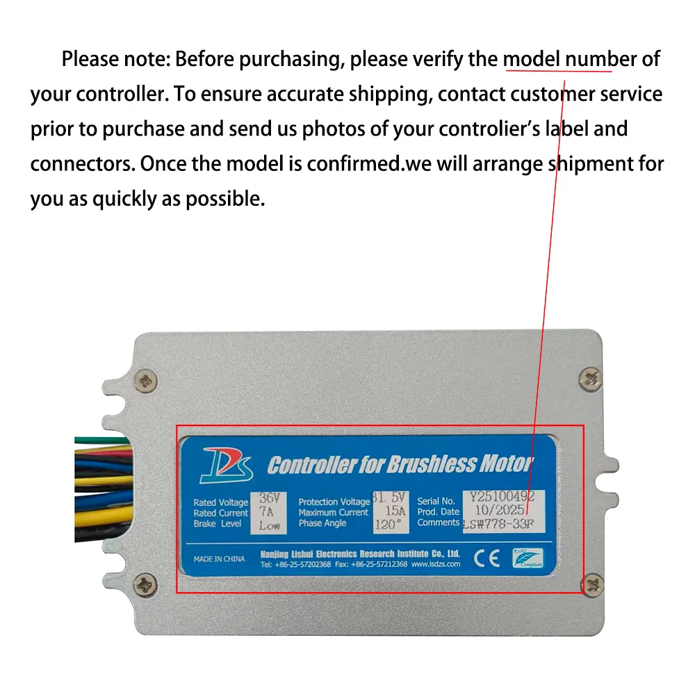 

Бесщеточный контроллер двигателя LSW778-33F 36В 15А для электровелосипедов и самокатов, универсальный комплект для переоборудования электровелосипедов, контроллер скорости для велосипедов