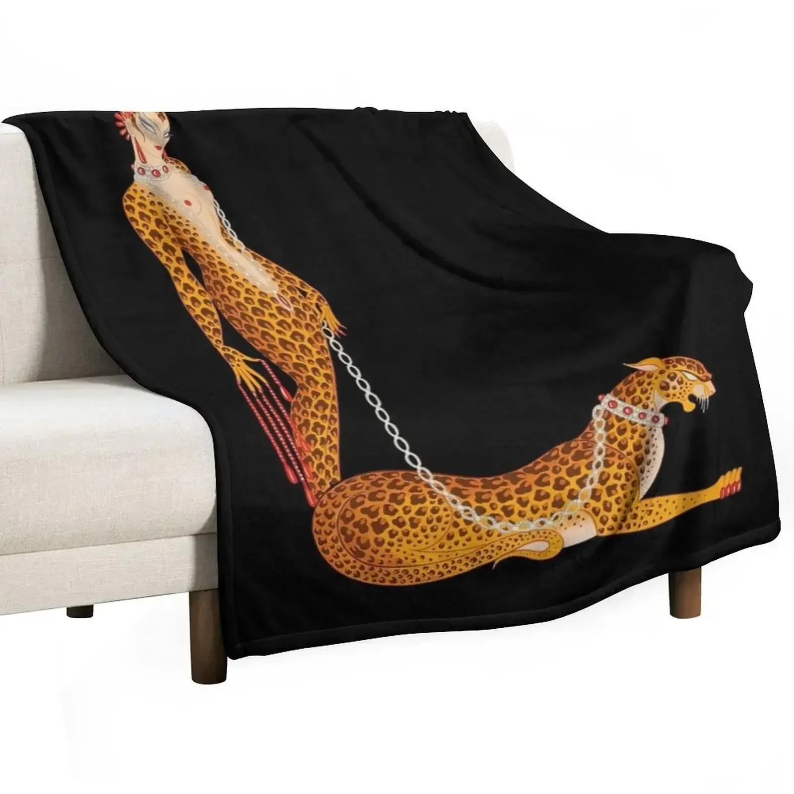 

Erté - The Letter L from the Alphabet Suite, 1976 Throw Blanket Custom Blankets For Bed Single Blankets