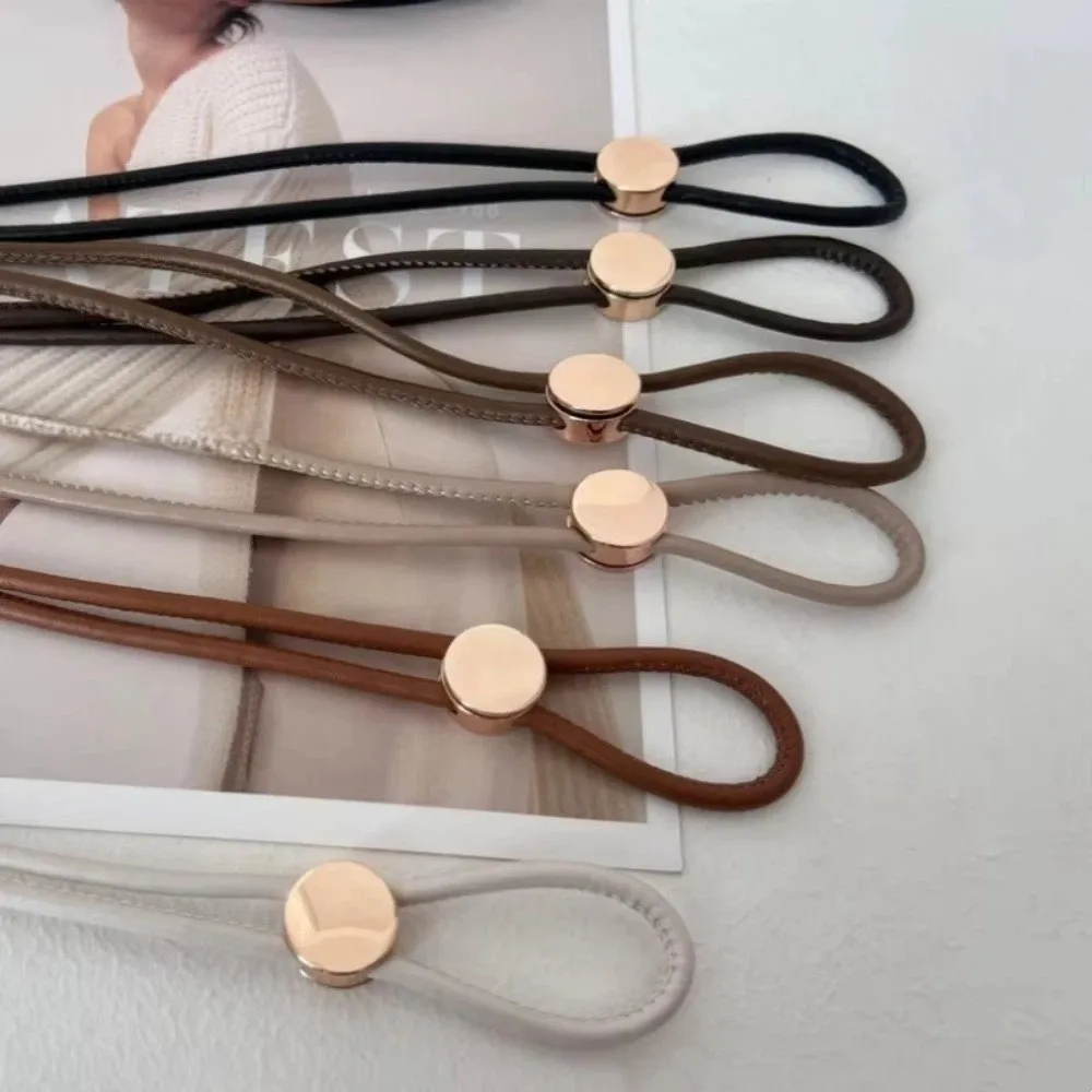 Luxury Soft PU Leather Rope Belts Long Length Thin Waist Chain Adjustable Waist Braid Tie Women Lady Girl Waist Chain