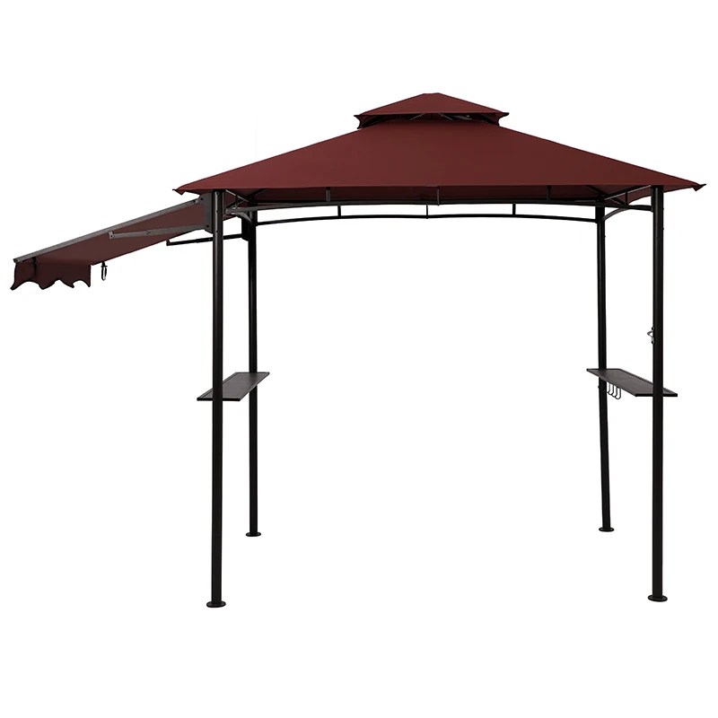 

Custom 10x10 Ft. 3x3 M Easy Waterproof Double Vent BBQ Gazebo Shelter With Extra Awning For Outside Parties