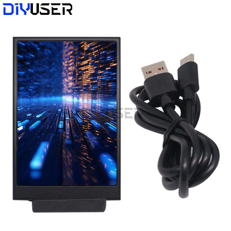 DIYUSER 3.5'' IPS USB Type-C PC Secondary Screen for CPU GPU RAM HDD Monitoring 320x480 LCD Display AIDA64 Win10/11