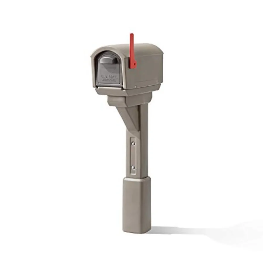 

MailMaster Express Mailbox and Post, Weather Resistant, Large Outdoor Mailboxes, Made of Durable Plastic, Easy to Install, Flag