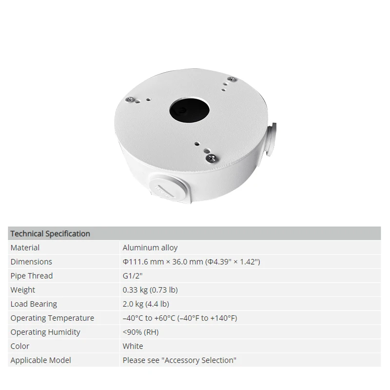 Imagem -02 - Dahua-junção Pfa13g Caixa de Alumínio Acessórios de Suporte Câmera Mount For T4a-pv T4a-led Hdw2541t-s Hdw2849t-s