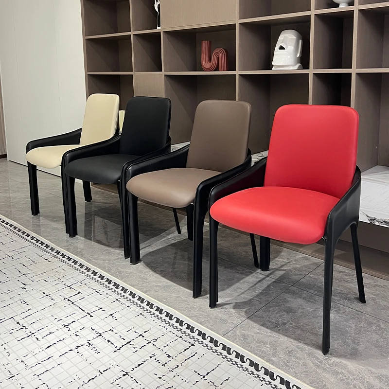 Italian Minimalist Dining Chairs Leather Modern Minimalist European Dining Chairs Luxury Trendy Sedie Sala Da Pranzo Furniture