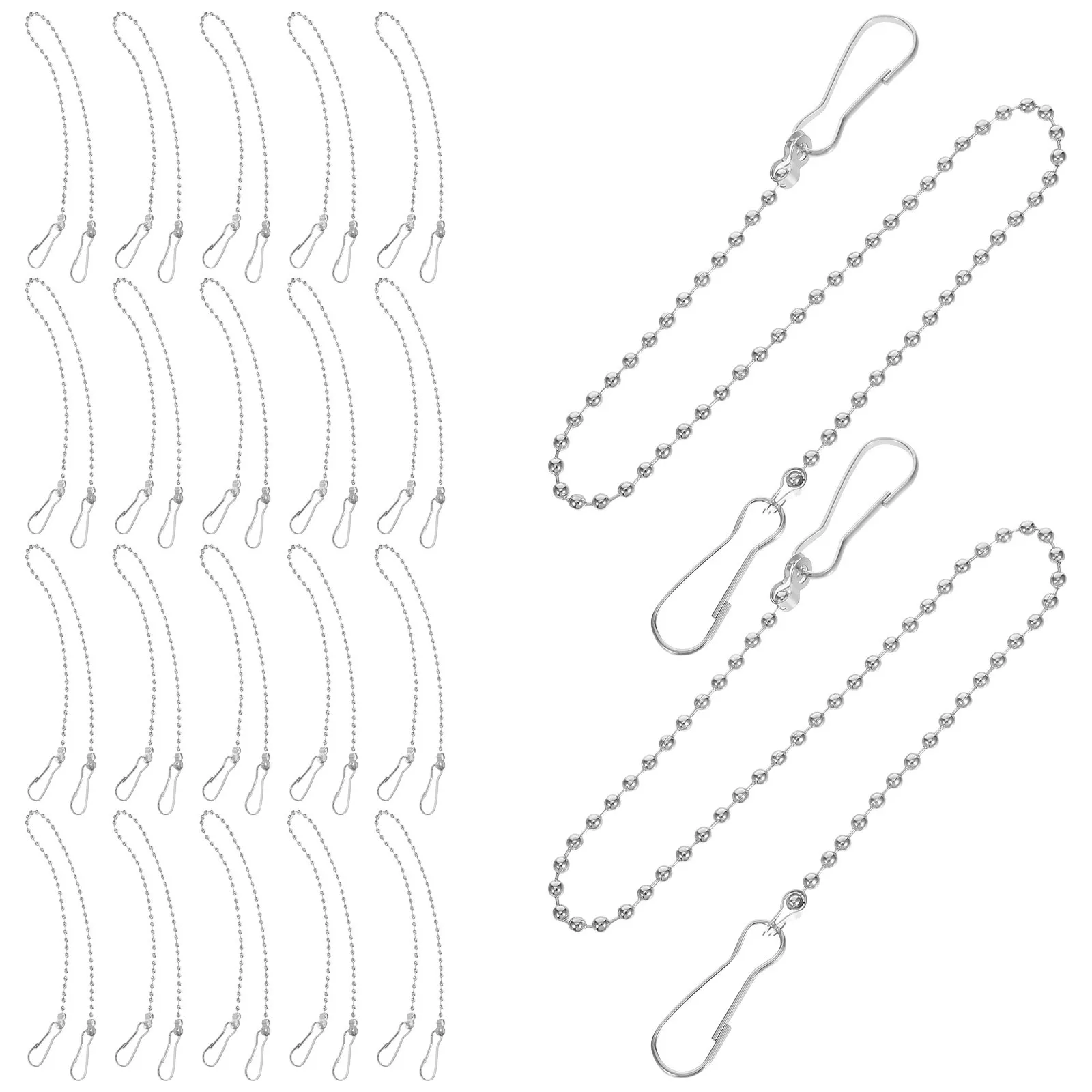 30Pcs Banner Hanging Chains Trade Show Flag Rod Accessories 11In Stainless Steel Quick-Release Hooks Office Poster