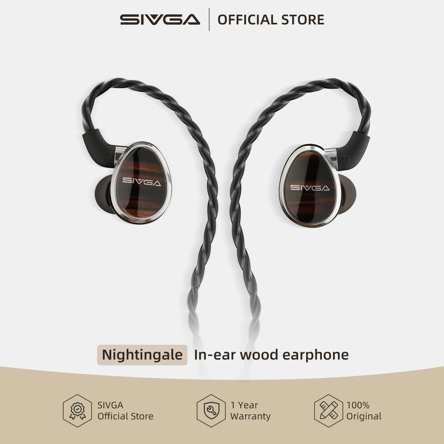 SIVGA Nightingale 平面磁気ドライバー 有線イヤホン SIVGA Nightingale Hi-fi 有線 平面駆動型ドライバー インイヤー