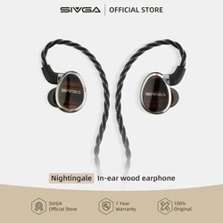 SIVGA Nightingale Classic Wooden Planar Magnetic In-ear Monitor Music Wired Earphone 4.4mm Balanced HIFI Stereo Earbuds Earpiece