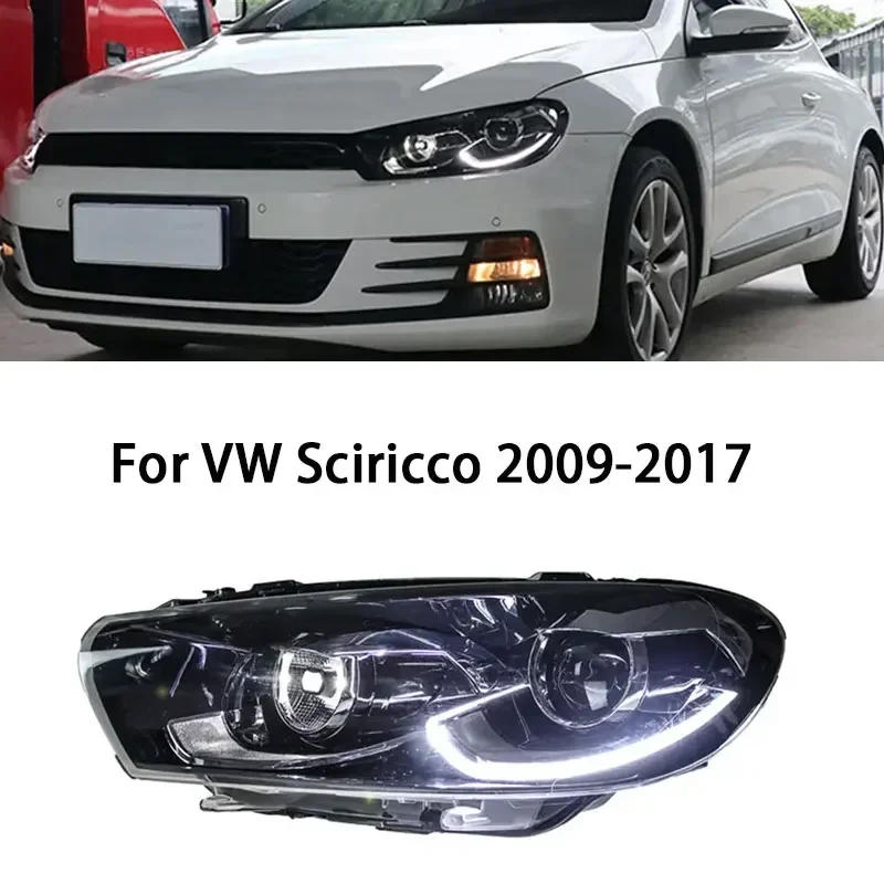 

Front Light For VW Volkswagen Scirocco 2009-2017 Headlight Assembly Modification Highend Dual Lens Xenon LED Daytime RunningLamp