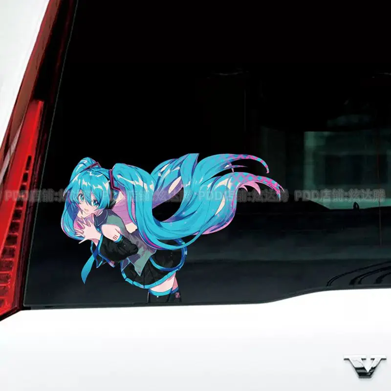 Anime Congniang reflective stickers Hatsune Miku music characters MIKU cartoon waterproof personalized decorative body sticker