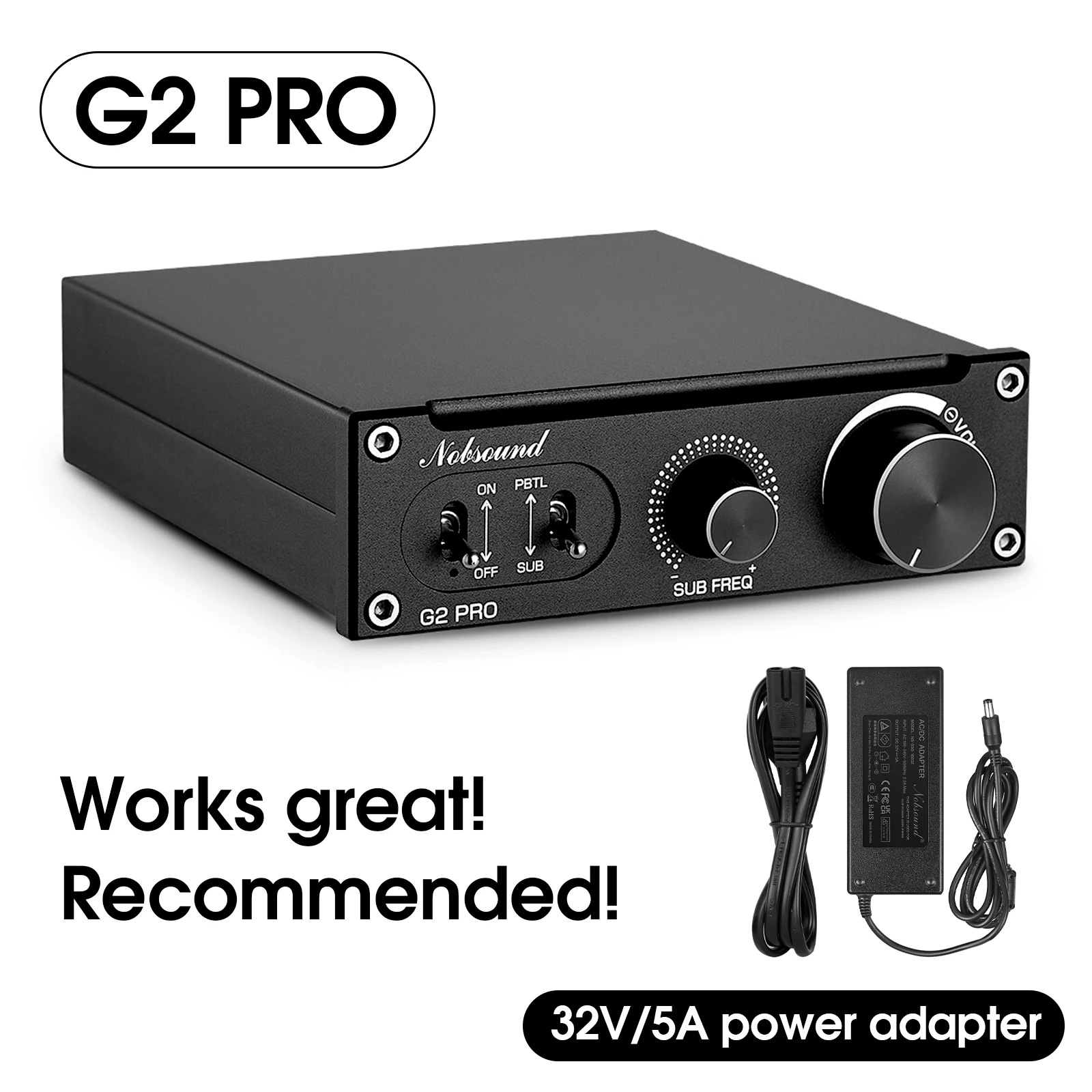 Nobsound Hi-Fi G2 pro Subwoofer / Volledige Frequentie Mono Kanaal Digitale Eindversterker 300W voor Home Theater Luidspreker - afbeelding 1