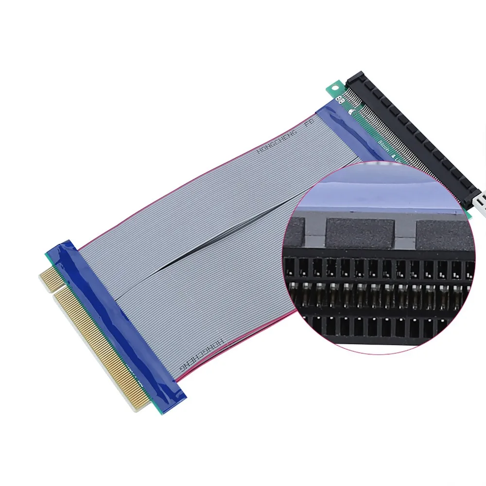practical 19CM PCI-E Riser Card Soft Flat Cable High Speed PCI-E Extension Cable Flexible 16X Speed PCI-E Riser Cable PC Build