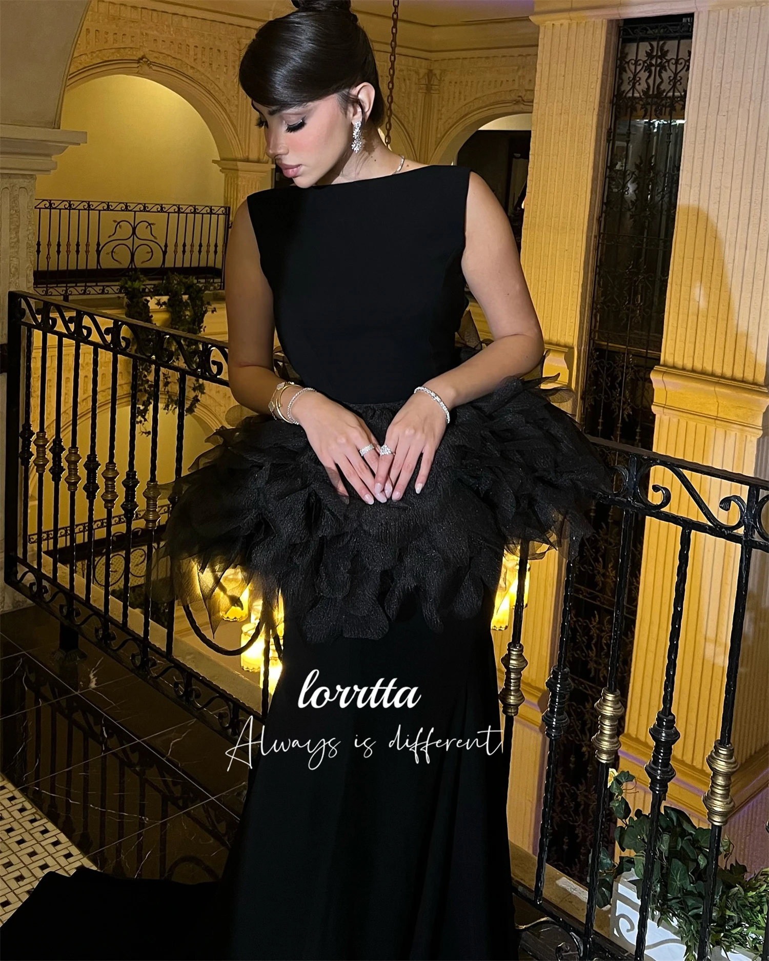 Loretta Grace Fishtail Cut Backless Feestjurk Zwarte Avond Formele Jurken Vrouw Robe Soiree De Luxe 2024 فسات voiture