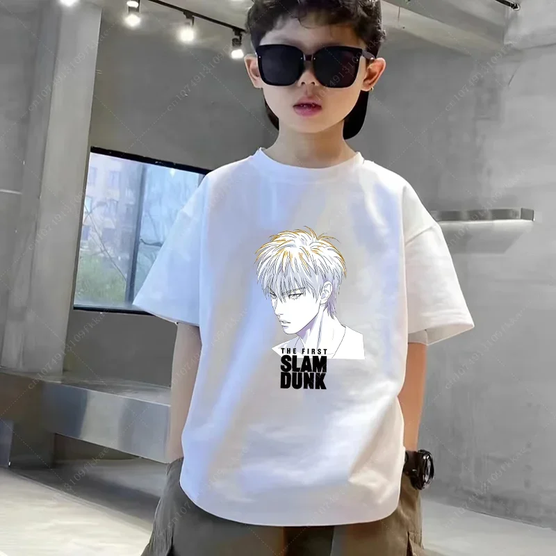 Classic Japanese Anime Harajuku SLAM DUNK Tshirt Kid Boy Girls Short Sleeve Child Tops TShirt Casual T Shirt Korean Teenager Tee