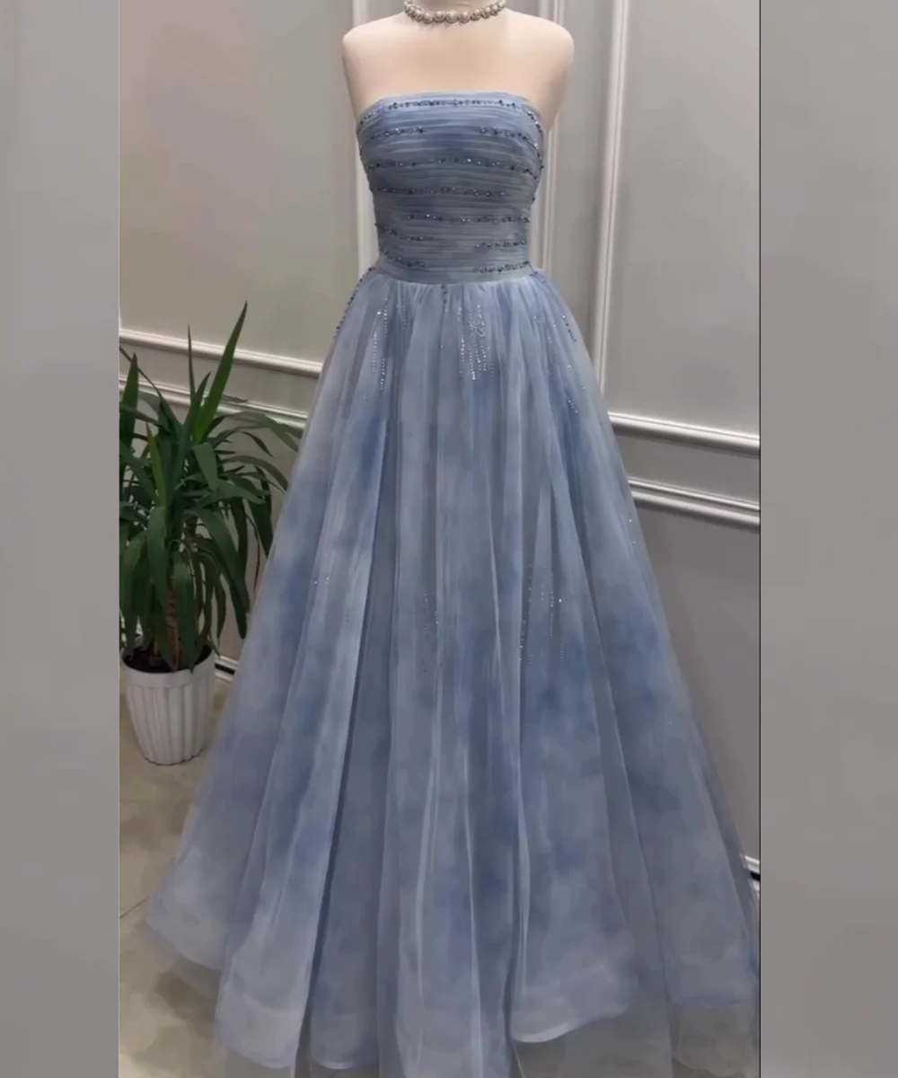 

Изысканные вечерние платья А-силуэта без бретелек с плиссировкой и пайетками, пошитые на заказ для особых случаев и выпускных вечеров