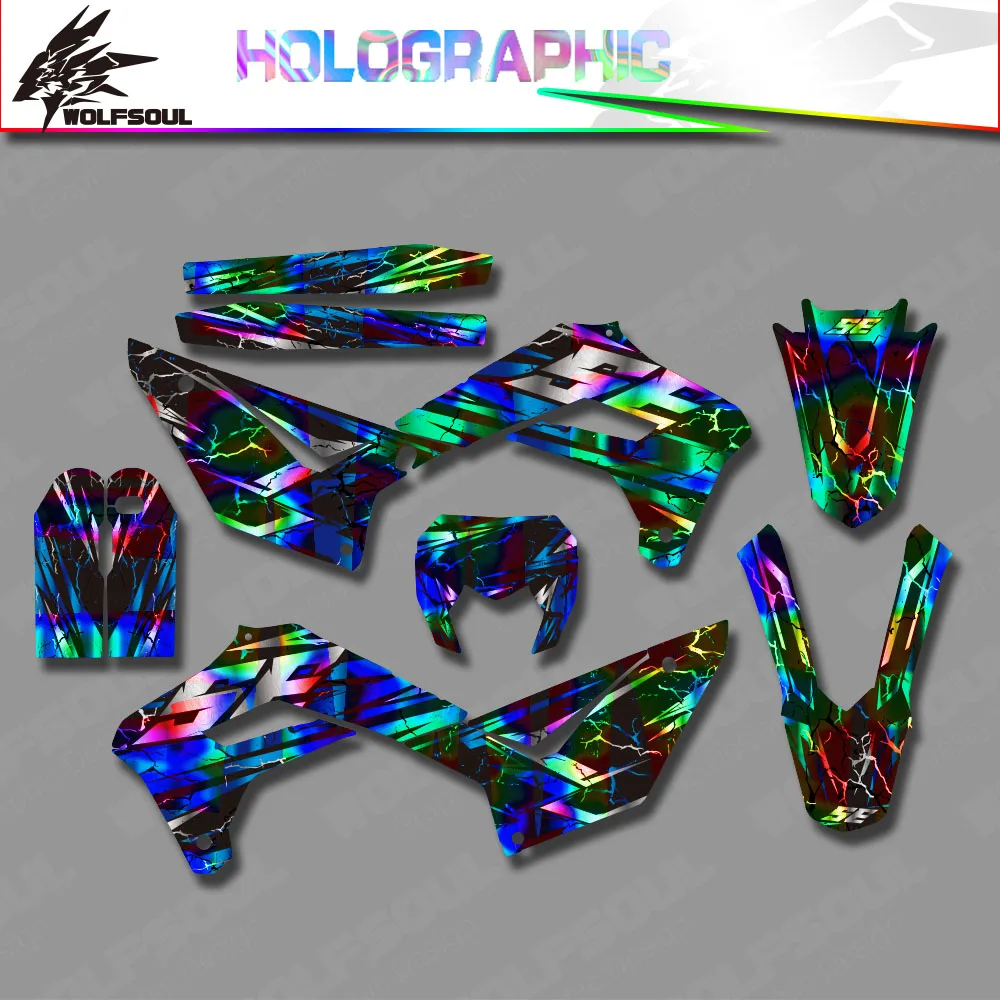 Motocross Holographic Background Decal Graphics Sticker Kit For SHERCO SE 250 300 450 510 2017 2018 2019 2020 2021 2022 2023